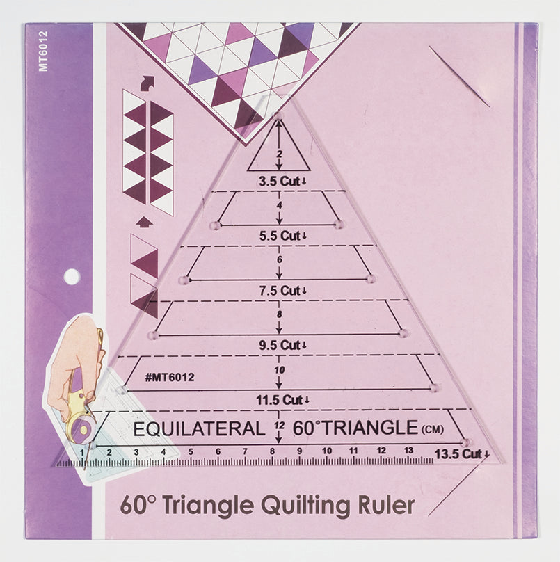 Regla triángulos  para quilting  y patchwork  hasta 13,5 cm.