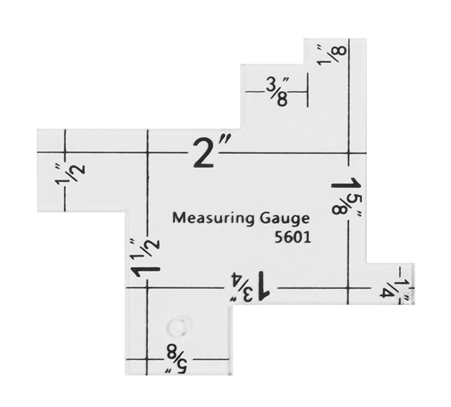 Medidor de pulgadas de  plástico. T