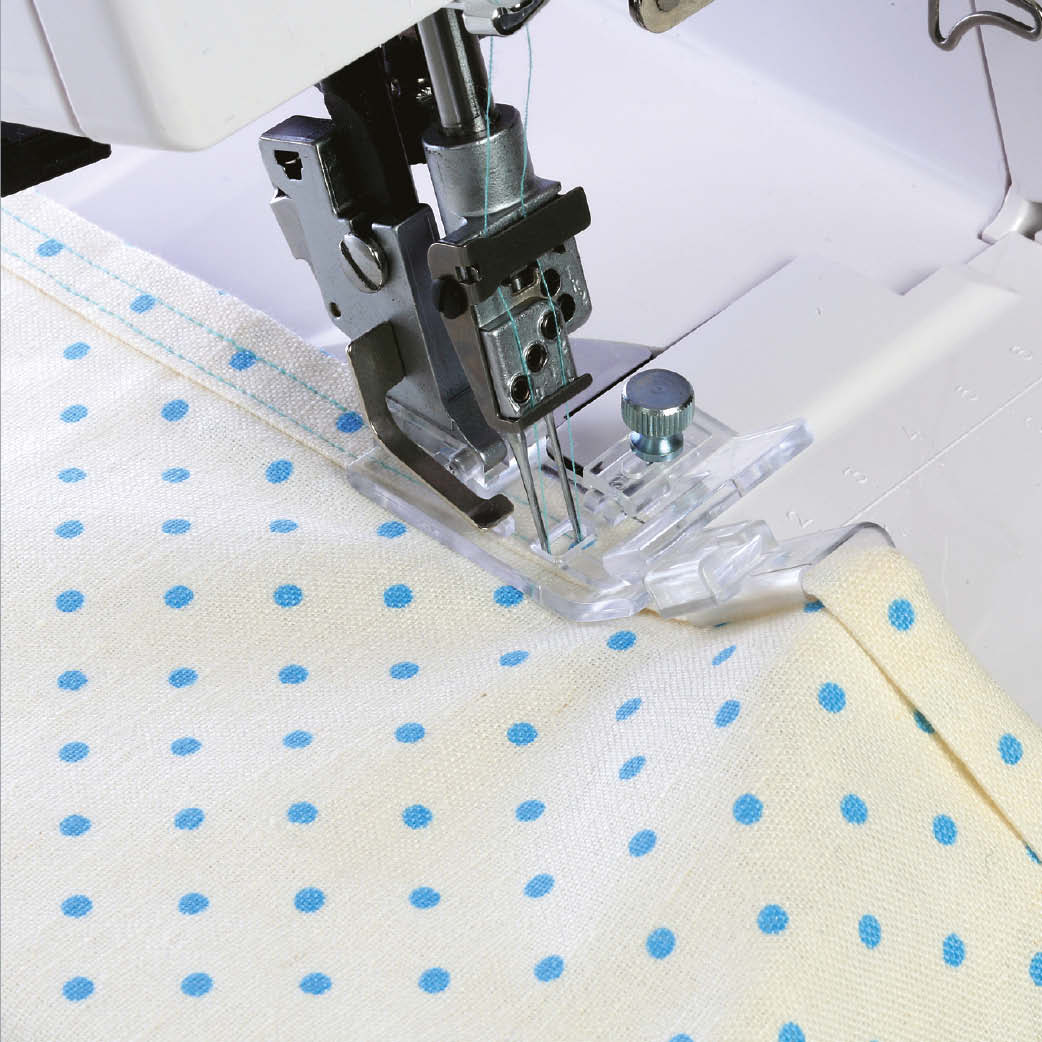 PRENSATELAS DE LA CUBIERTA DEL DOBLADILLO GUÍA DEL BORDE ENVUELTO