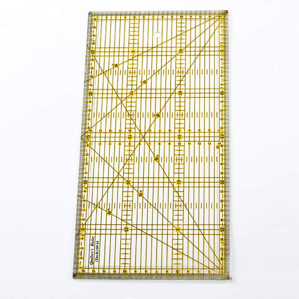 Regla rectangular  de 30 x 15 cm para  cortar piezas de tela  para patchwork.