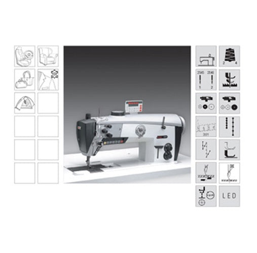 Maquina de coser de dos agujas, triple arrastre Pfaff 2546