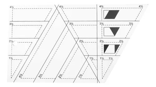 Regla triángulos para quilting y patchwork hasta 4,5.