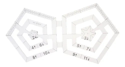 Regla pentágonos dobles para quilting y patchwork.