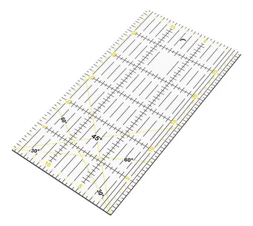 Regla rectangular  de 30 x 15 cm para  cortar piezas de tela  para patchwork.