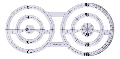 Regla círculos dobles para quilting y patchwork.
