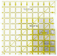 Kit de 4 reglas  cuadradas 9,5”/ 6,5”/  4,5” y 2,5” pulgadas  para cortar piezas de  tela para patchwork.
