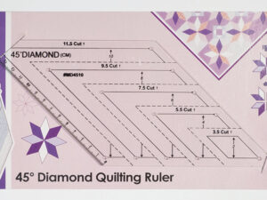 Regla rombos 45º para quilting y patchwork hasta 11,5 cm.