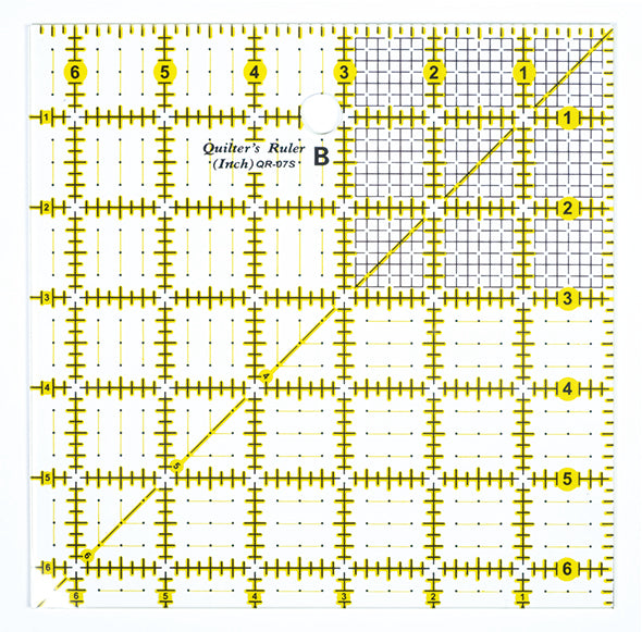 Regla cuadrada de 6,5 pulgadas para cortar piezas de tela para patchwork.