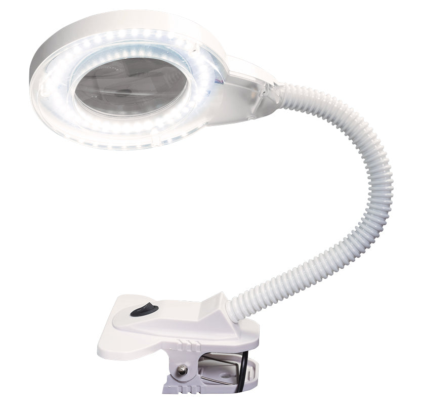 Lupa 2 aumentos, eléctrica, plegable con 41 LEDs y pinza.