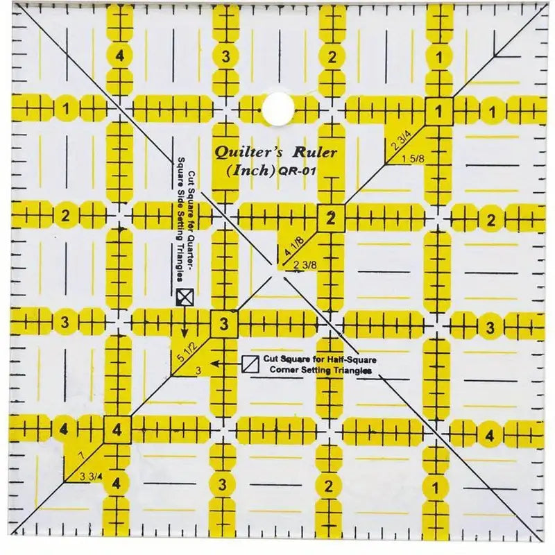 Regla cuadrada de 5 pulgadas para cortar piezas de tela para patchwork.