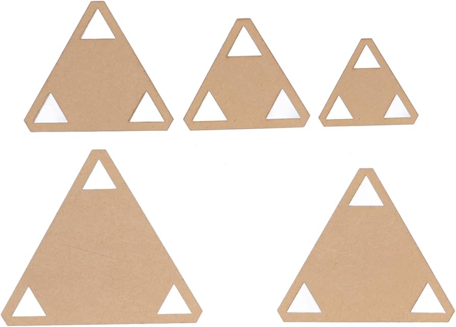 Kit que incluye 5 plantillas transparentes triangulares para cortar con un margen de costura de 1/4