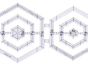 Regla hexágonos dobles para quilting y patchwork.
