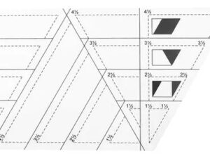 Regla triángulos para quilting y patchwork hasta 4,5.