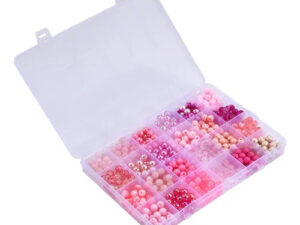 Caja con perlas de 5 diámetros: 4mm, 5mm, 6mm, 7mm y  9mm