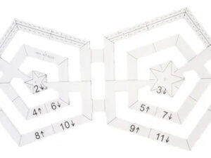 Regla pentágonos dobles para quilting y patchwork.