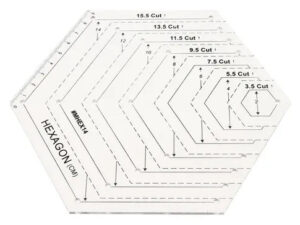 Regla hexágonos  para quilting  y patchwork  hasta 15,5 cm.