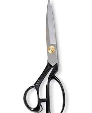 Tijeras de hierro para sastres  con mango pavonado color  negro.